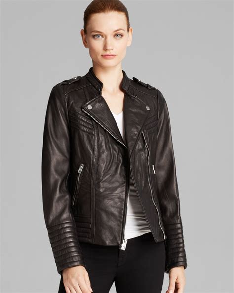 michael michael kors graffiti leather moto jacket|Michael Kors black leather jacket.